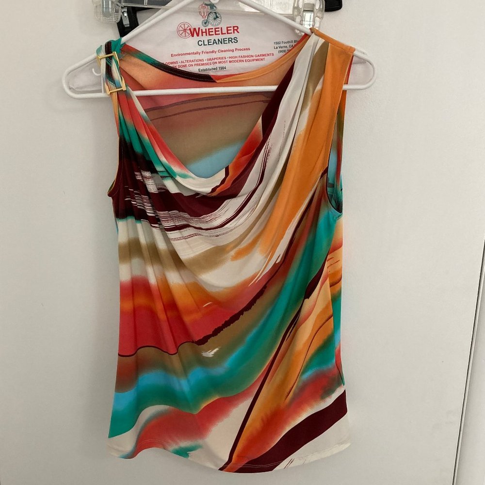 Sharon Max Cowl Neck Tank Top, Multicolor